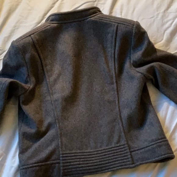 Banana Republic grey wool Moto Jacket Sz S Petite - Picture 6 of 6